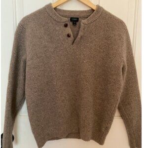 J. Crew 100% lambswool sweater in oat brown color